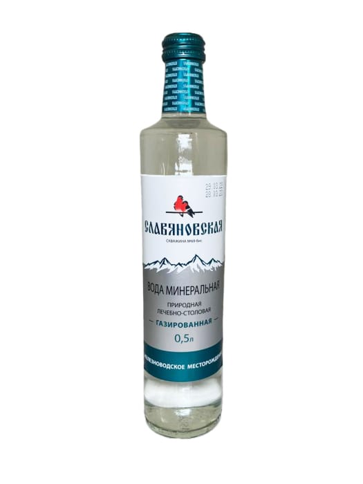 Вода 0,5 л "Славяновская" минеральная лечеб-стол. газир.с/т Вода 0,5 л "Славяновская" минеральная лечеб-стол. газир.с/т