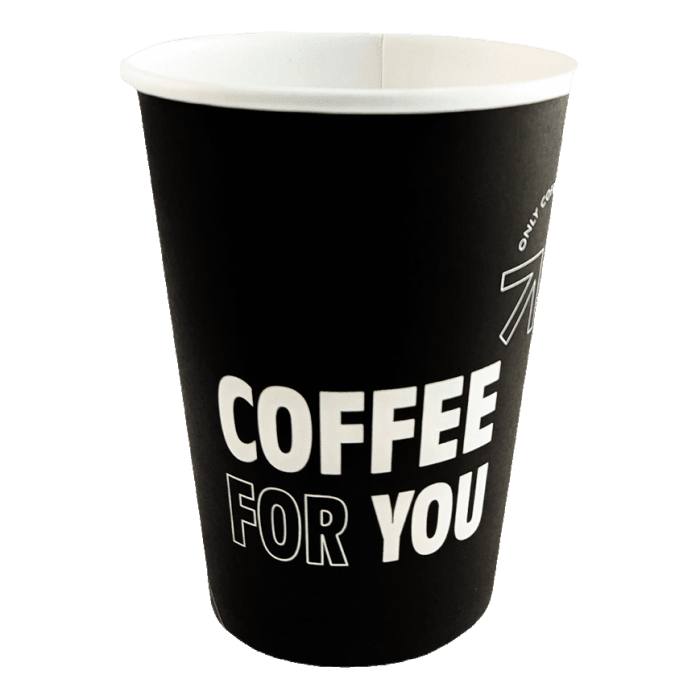 Стакан бумажный 350 мл Черный "COFFEE FOR YOU" D-90 мм ЕСО Стакан бумажный 350 мл Черный "COFFEE FOR YOU" D-90 мм ЕСО