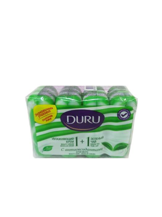 Крем-мыло кусковое 80 г туалетное "DURU" 1+1 (4 шт.упак), Зеленый чай
