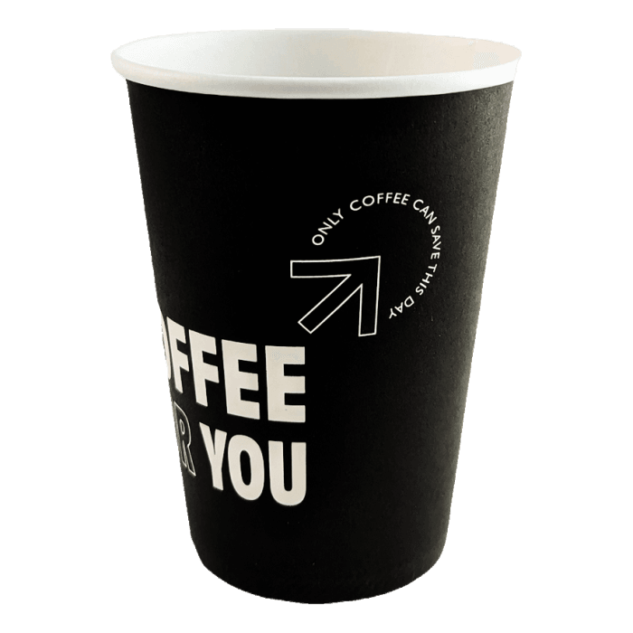 Стакан бумажный 350 мл Черный "COFFEE FOR YOU" D-90 мм ЕСО Стакан бумажный 350 мл Черный "COFFEE FOR YOU" D-90 мм ЕСО