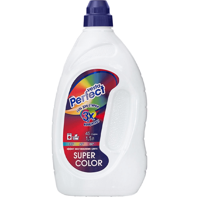Гель для стирки 1,8 л "Vesta" PERFECT, Super Color Гель для стирки 1,8 л "Vesta" PERFECT, Super Color