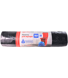 Мешки мусорные 160л/40мкм/80*100 см "PRO100" ЧЕРНЫЕ, в рулоне (10 шт.рул) Рост Мешки мусорные 160л/40мкм/80*100 см "PRO100" ЧЕРНЫЕ, в рулоне (10 шт.рул) Рост
