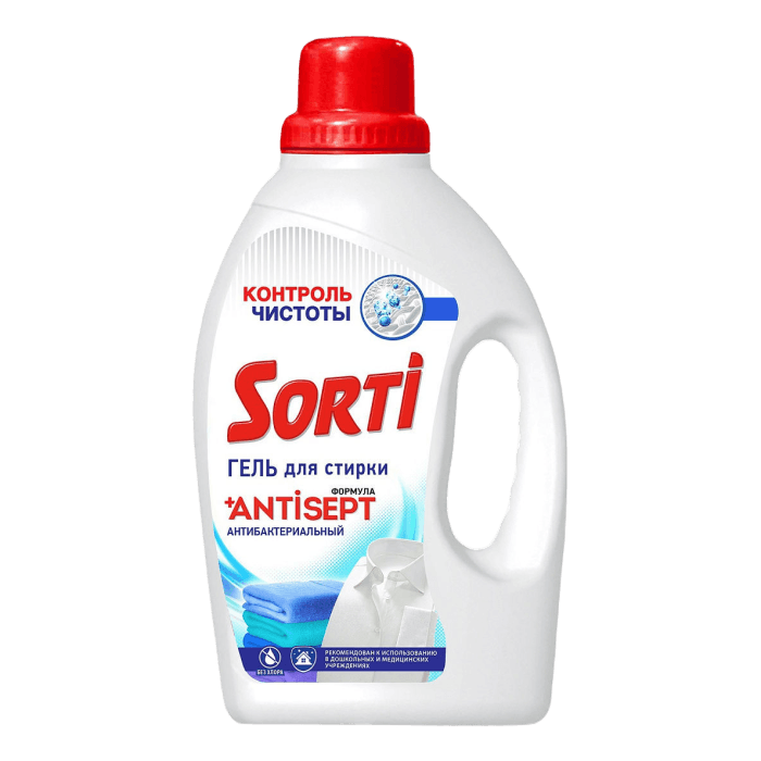 Гель для стирки белья 1200 гр "Sorti", Контроль Чистоты Гель для стирки белья 1200 гр "Sorti", Контроль Чистоты