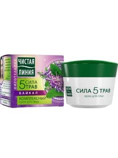 Крем для лица 45 мл "Чистая линия" Сила 5 трав, Комплексный Крем для лица 45 мл "Чистая линия" Сила 5 трав, Комплексный