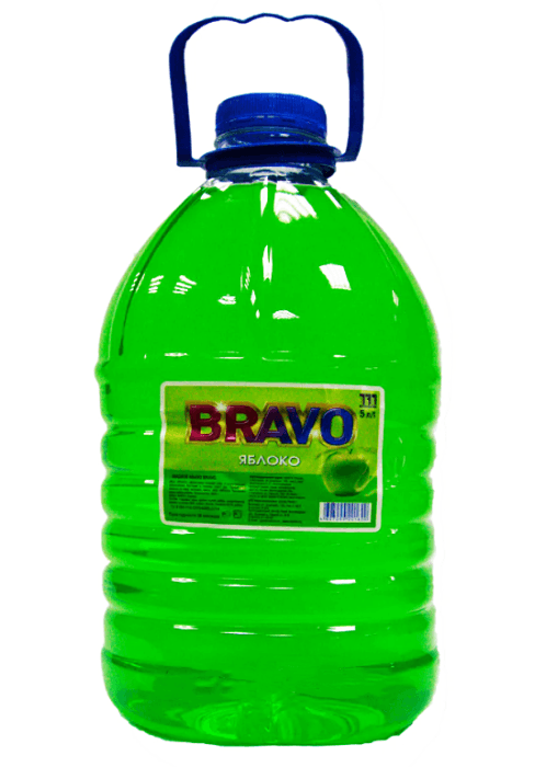Жидкое мыло 5 л "BRAVO", Зеленое яблоко Жидкое мыло 5 л "BRAVO", Зеленое яблоко