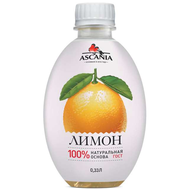 Лимонад "Ascania" 0,33л ПЭТ Безалкольный напиток, Лимон