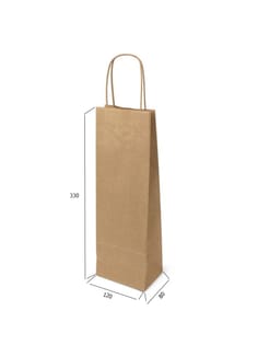 Пакет бумажный 120*80*330 КРАФТ, с крученой ручкой Пакет бумажный 120*80*330 КРАФТ, с крученой ручкой