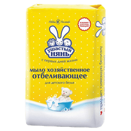 Мыло кусковое хозяйственное 180 г "Ушастый Нянь" отбеливающее Мыло кусковое хозяйственное 180 г "Ушастый Нянь" отбеливающее